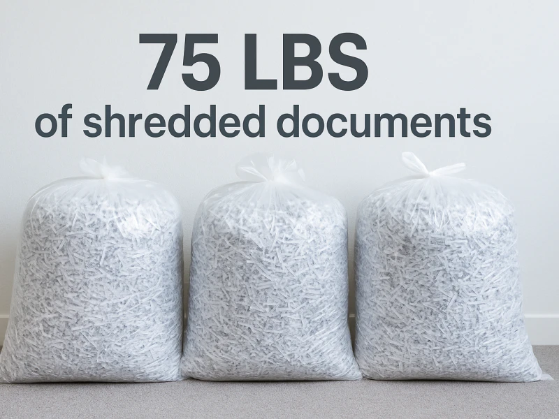 75 LBS of shredded documents