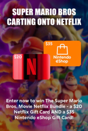 Super Mario Bros Carting Onto Netflix View Our Merchandise Sweepstakes